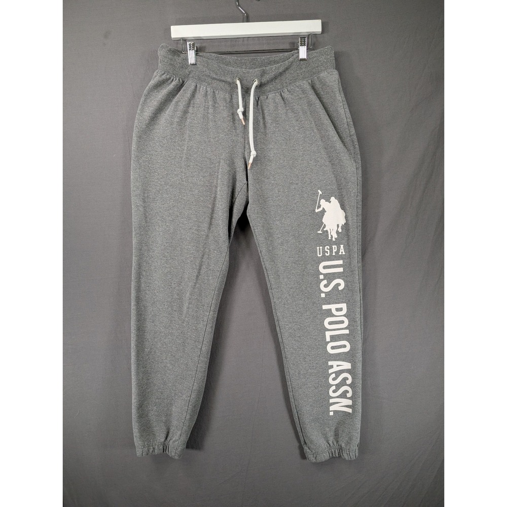 US Polo Assn Mens Gray Graphic Jogger Sweatpants Size XL